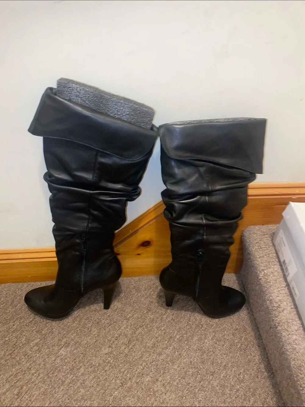 ♠️NWT Jessica Simpson Genuine Leather Slouchy Heeled Knee & Over the Knee Boot